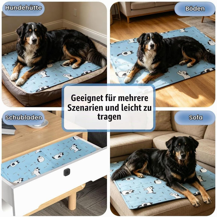 Kühlmatte Hund Katze Selbstfüllend 60×90cm,XL Kühldecke Hund Mit Ungiftigem Dünnes Gel,Faltbar leich