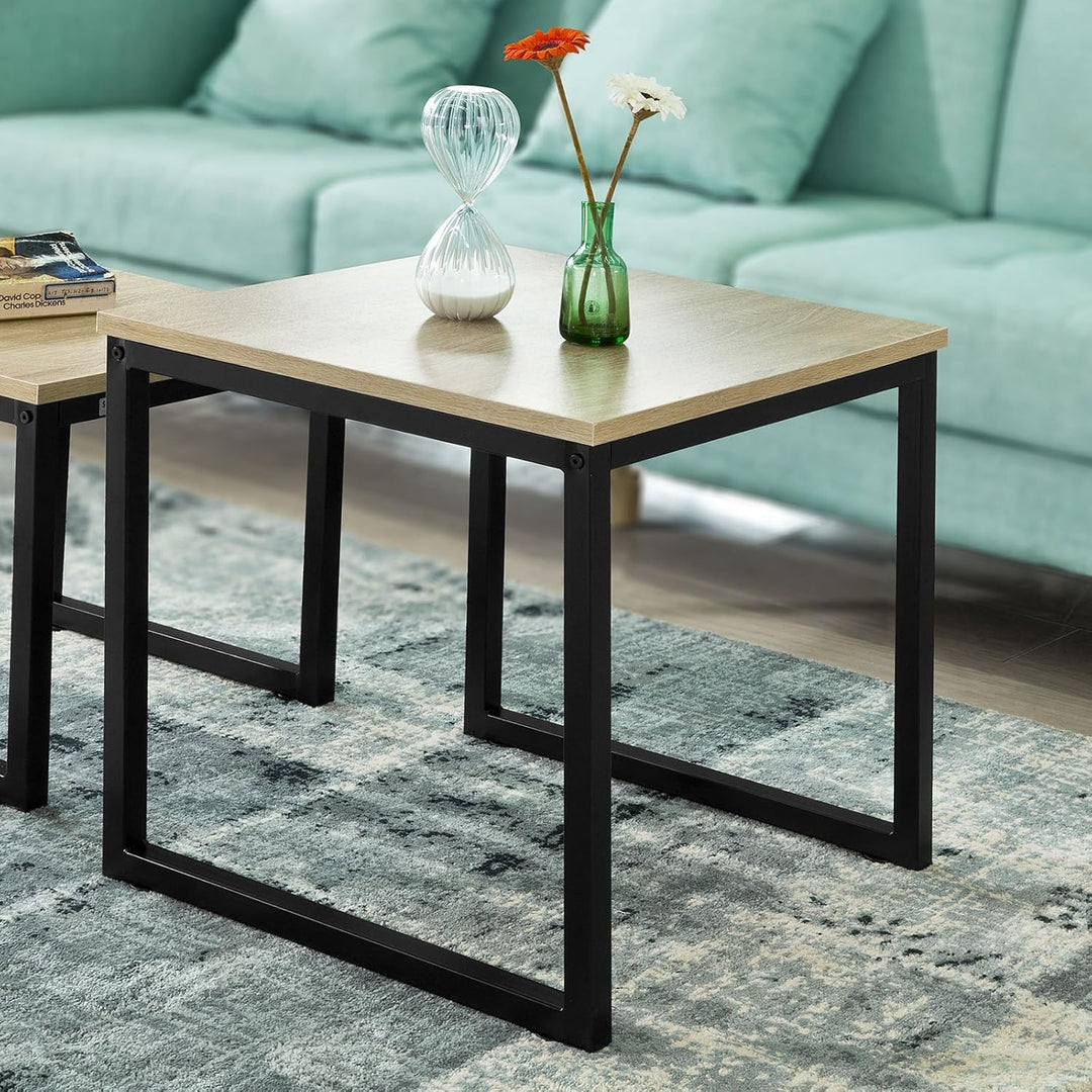 SoBuy® FBT42-N 2er Set Couchtisch Beistelltisch 2-teilig Satztisch Sofatisch Kaffeetisch Tisch-Set N