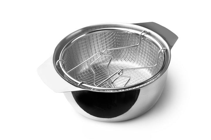 IBILI - Fritteuse mit Korb und Deckel Induktion, 20 cm, Edelstahl, induktionsgeeignet