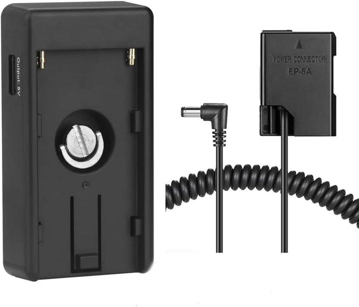 NP-F Akku-Adapterplatte mit EP-5A EN-EL14 Dummy-Akku für NIK0N D5600 D5500 D5100 D5200 D5300 D3200 D