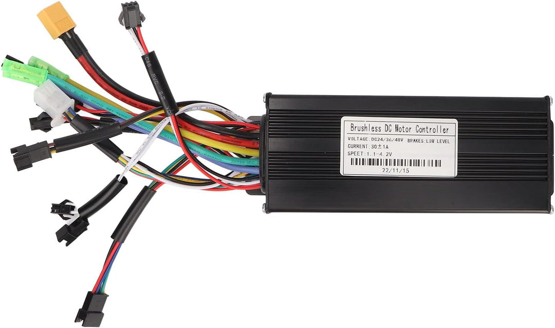 BuyWeek Elektrofahrrad Brushless Motor Controller Kit, DC 24V 36V 48V 750W 1000W 30A 3 Modus Sinuswe