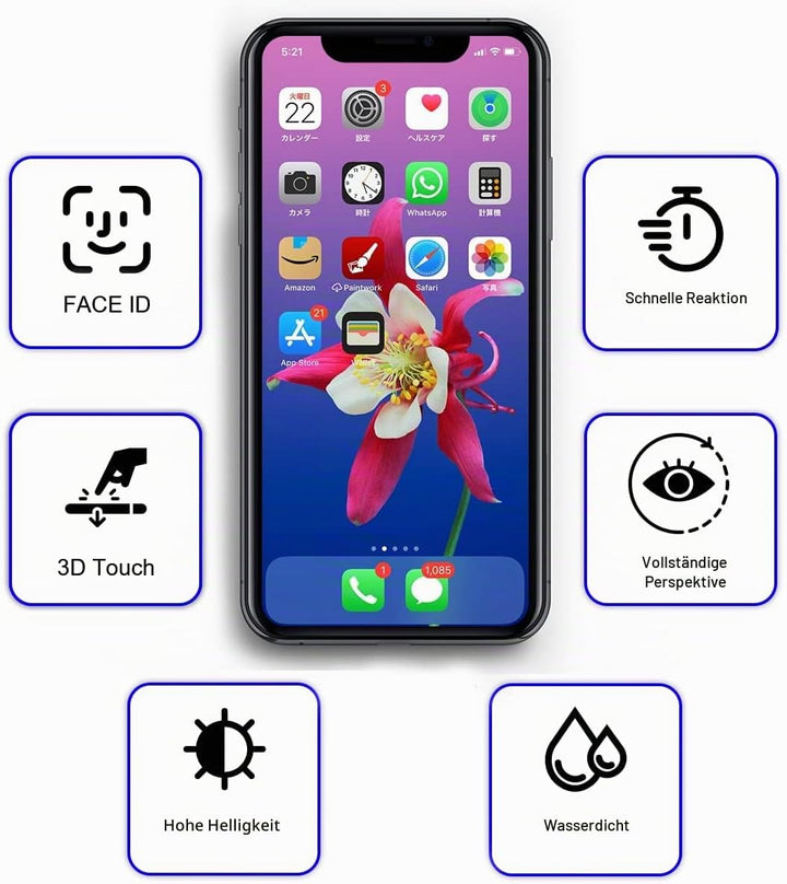 GOLDWANGWANG Display für iPhone XR LCD Bildschirm Ersatz 6,1 Zoll Touch Screen Digitizer Full Assemb