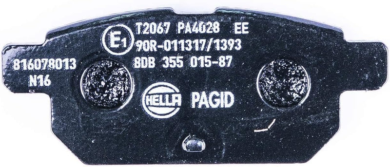 HELLA PAGID 8DB 355 015-871 Bremsbelagsatz - T2067 - Dicke/Stärke: 14.3mm - mit akustischer Verschle