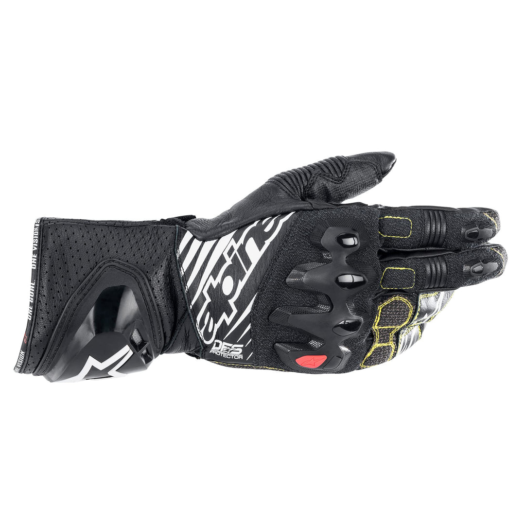 Alpinestars GP Tech V2 Handschuh Lang – Rennhandschuh mit Kevlar & Leder Schwarz M, Schwarz M