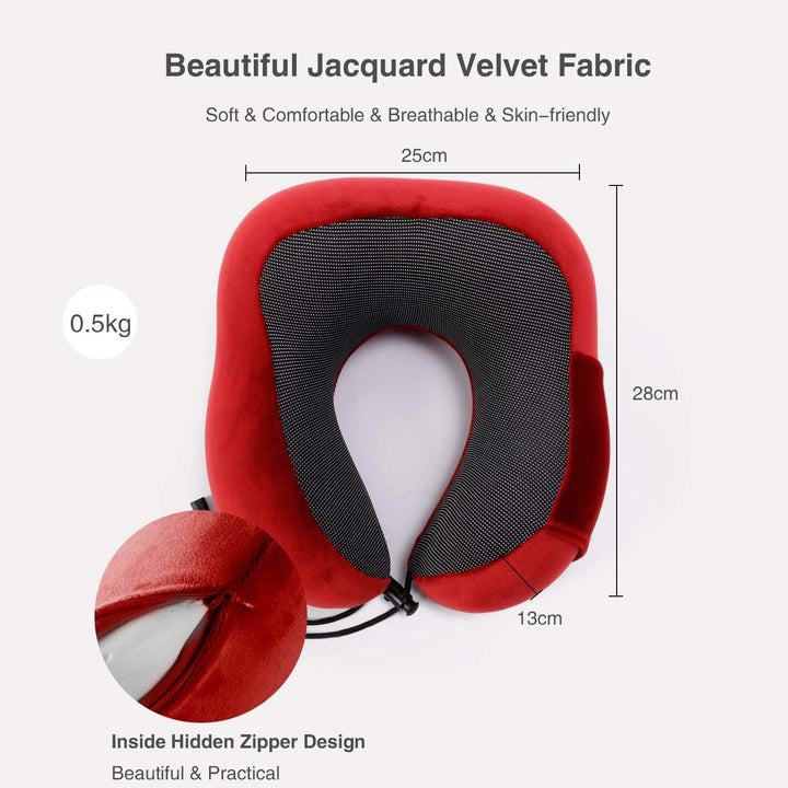 FANDARE Nackenkissen Reisekissen aus Memory-Schaum Neck Pillow Damen Herren Jugendliche Nackenhörnch