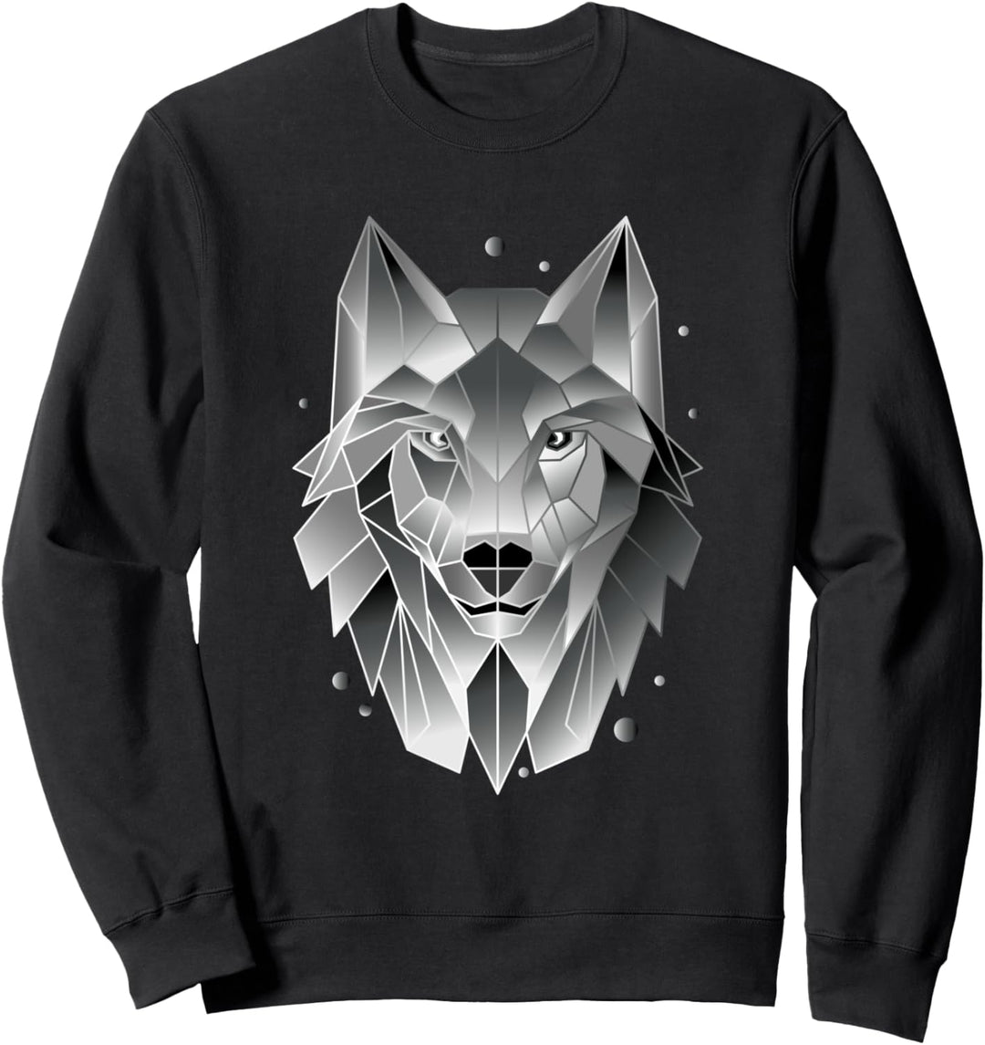 Wolf Polygon Geometrisch Low Poly Wild-Tier Geschenk Sweatshirt
