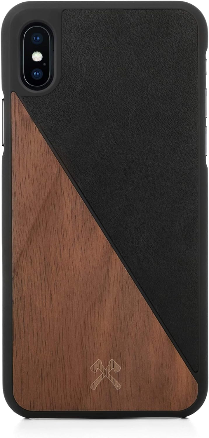 Woodcessories - Hülle kompatibel mit iPhone XS Max aus Echtholz - EcoSplit Case (Walnuss/Schwarz) Wa