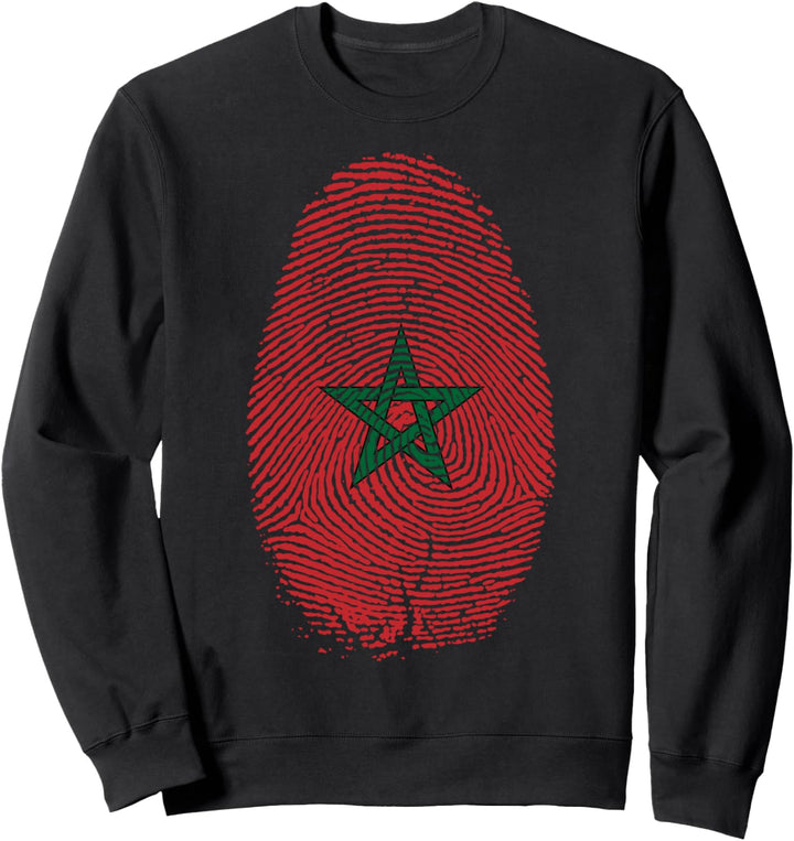 Fingerabdruck Marokko Flagge Geschenk für stolze Marokkaner Sweatshirt