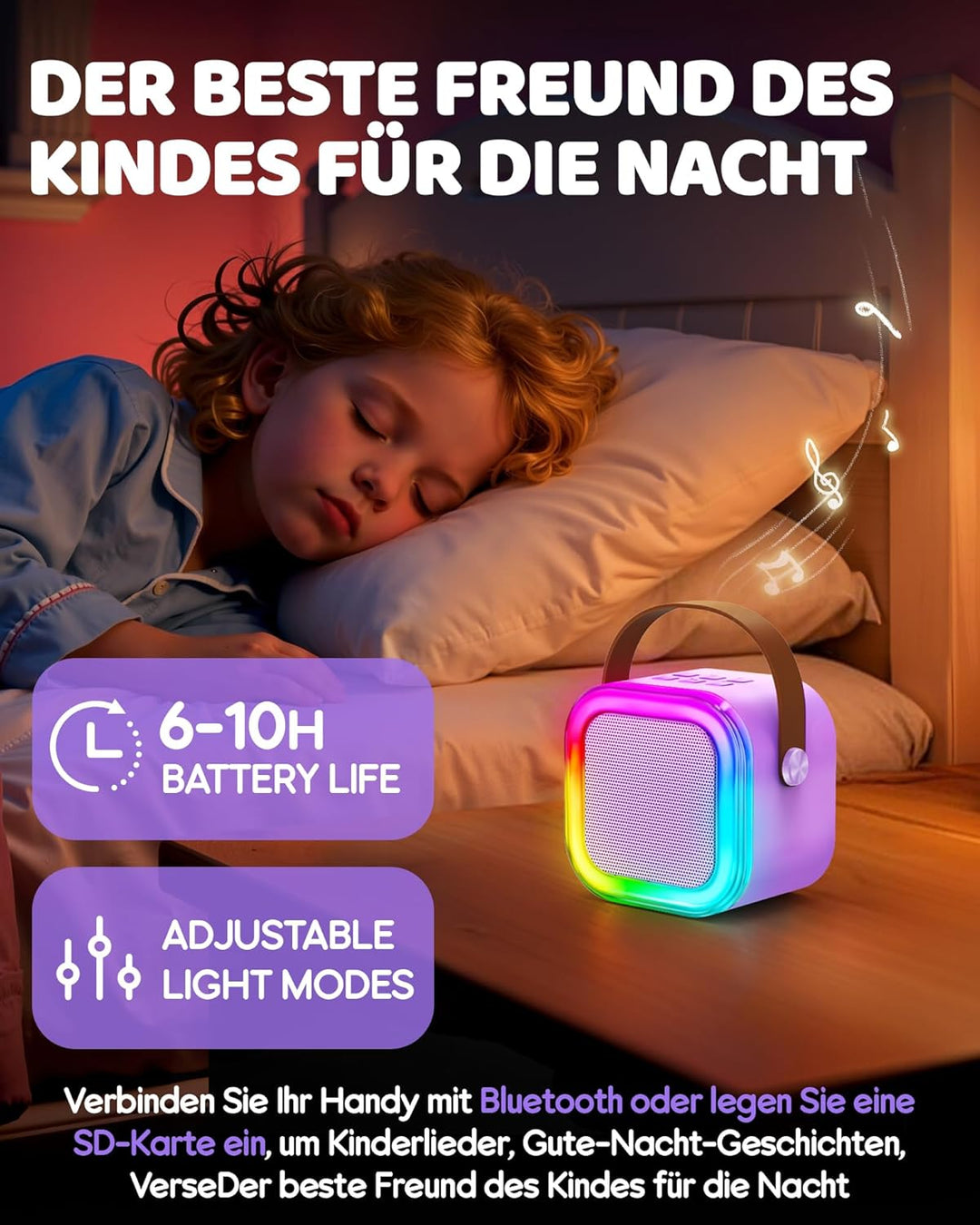 Karaoke Maschine Kinder, Geschenk für Mädchen 3-12 Jahre, Karaoke Kinder Spielzeug ab 3-12 Jahre Mäd