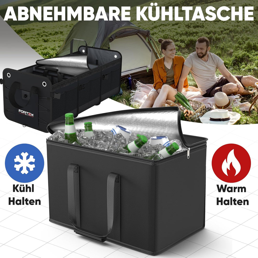 FORTEM Kofferraum Organizer, Kofferraumtasche, Zusammenklappbarer Auto Organizer Kofferraum mit Fäch