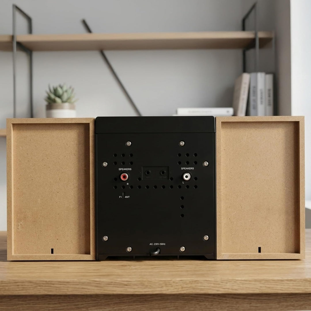 Denver MDA-285 Musiksystem – DAB+ &amp; FM Radio mit Plattenspieler, CD-Player, Bluetooth &amp; AUX, Echthol