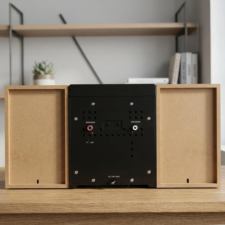 Denver MDA-285 Musiksystem – DAB+ &amp; FM Radio mit Plattenspieler, CD-Player, Bluetooth &amp; AUX, Echthol