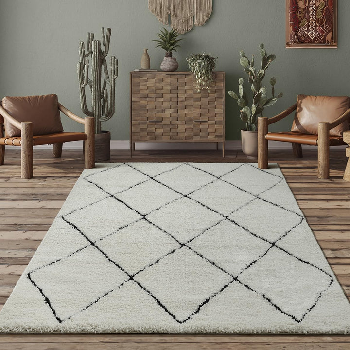 the carpet Velvet eleganter Designer Teppich Wohnzimmer, weicher & pflegeleichter Hochflor Wohnzimme