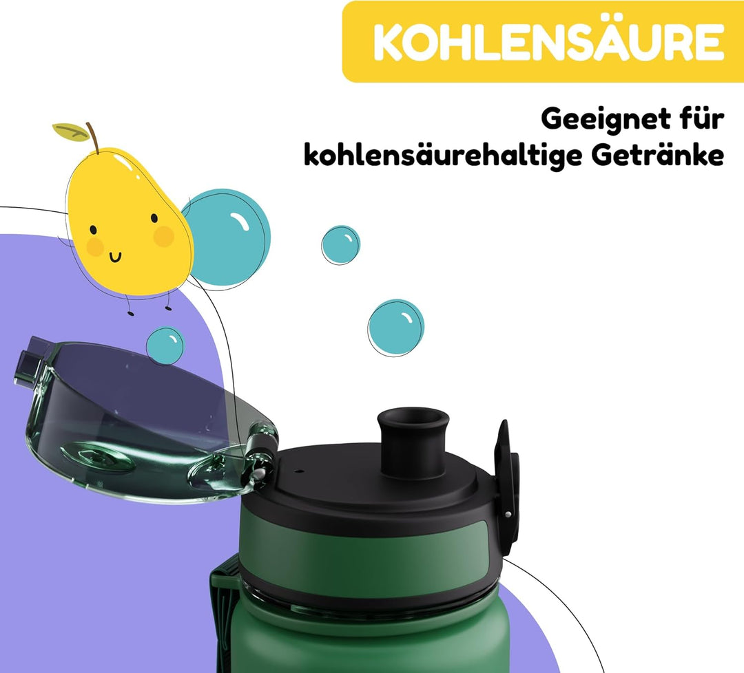 schmatzfatz Trinkflasche Kinder 500ml - Auslaufsicher, BPA-frei, 1-Klick-Verschluss, Tritan, Kinderf