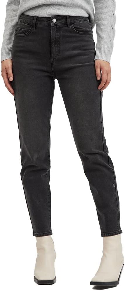 Vila Damen Vimommie Dl Hw Mom Blk-Noos Jeans 36W / 32L Black Denim, 36W / 32L Black Denim