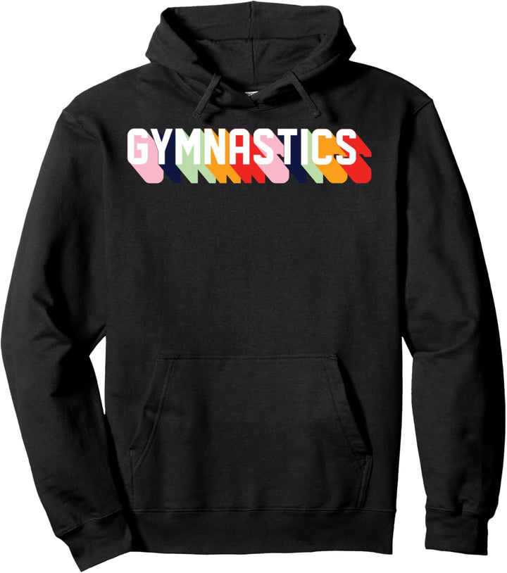 Trendy Multicolor Block Letters Gymnastics Pullover Hoodie