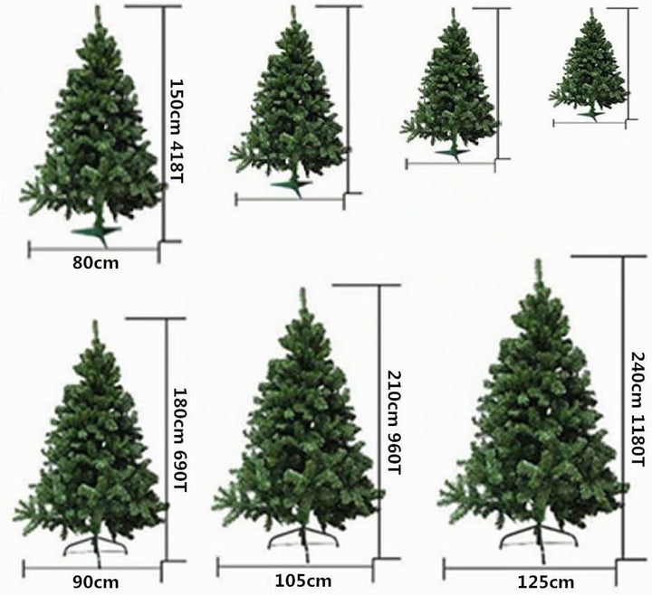 SOLAGUA NAVIDAD Künstlicher Weihnachtsbaum mit extra gefüllten Lamettablättern, 150–300cm Tanne mit