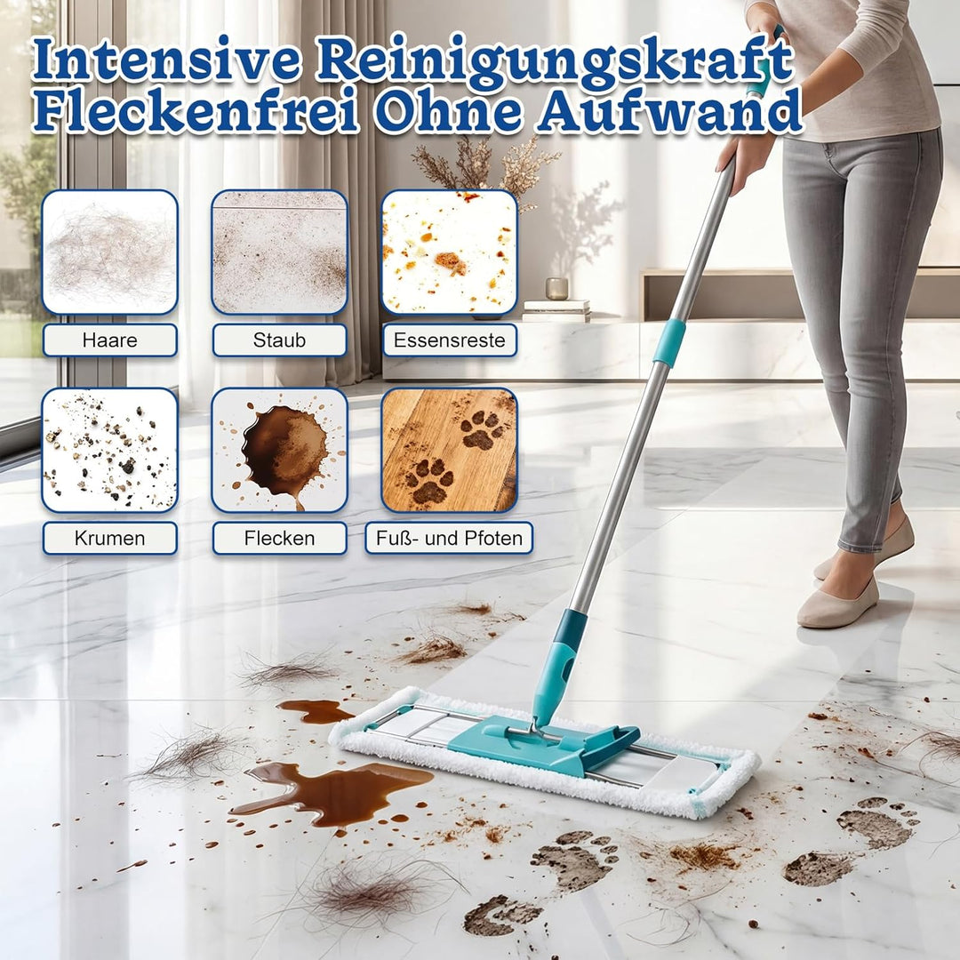 Ersatzbezug für Leifheit Bodenwischer: Profi XL Micro Duo/Cotton Plus, 4 Stück Wischmopp Bezug für L