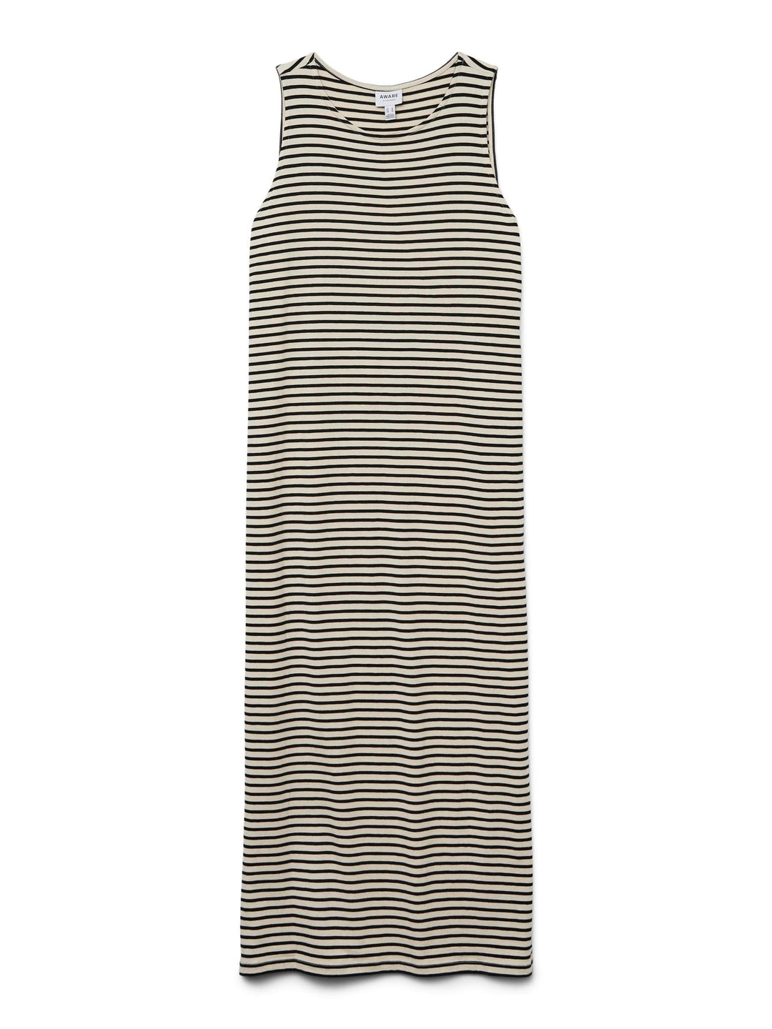 VERO MODA Female Kleid VMFIONA Langes Kleid XS Birke/Streifen: Schwarz, XS Birke/Streifen: Schwarz