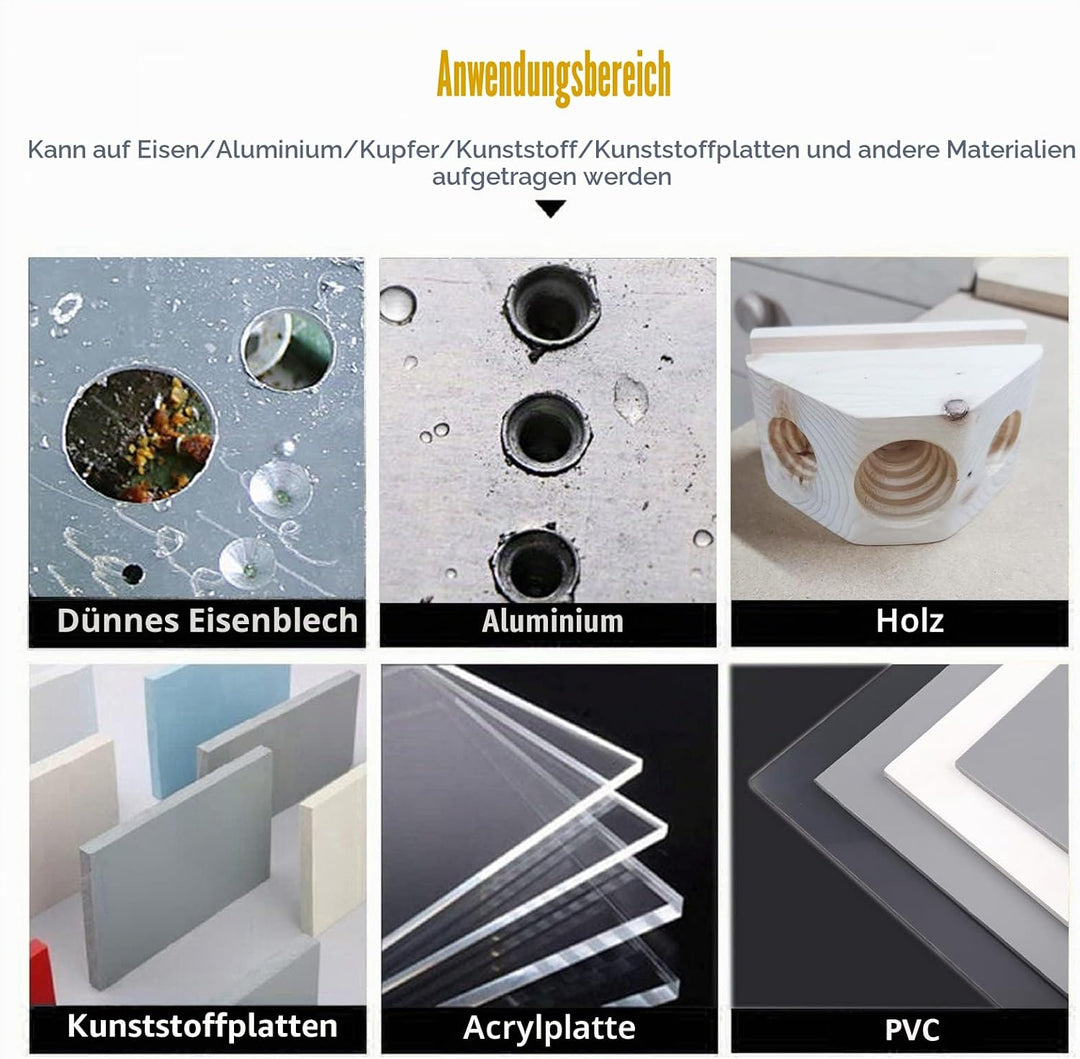 Hotiko HSS Stufenbohrer [12mm Schaft] Kegelbohrer Ø 6-60mm Schälbohrer ideal für Metall, Holz, Kunst