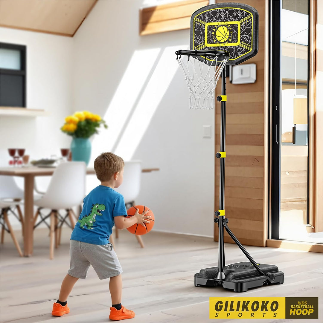 GILIKOKO Basketballkorb mit Ständer Basketballkorb Set 110-190 cm höhenverstellbares Outdoor und Ind