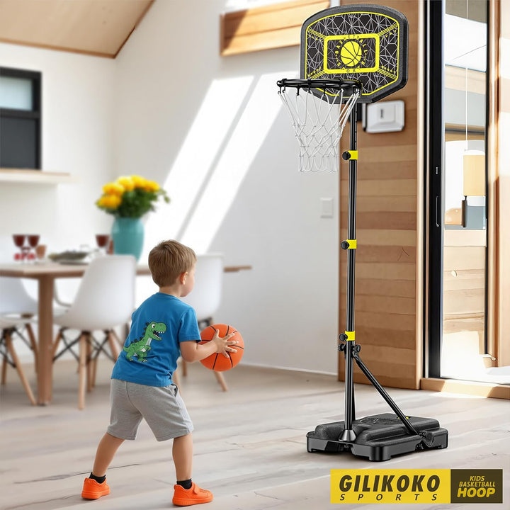 GILIKOKO Basketballkorb mit Ständer Basketballkorb Set 110-190 cm höhenverstellbares Outdoor und Ind