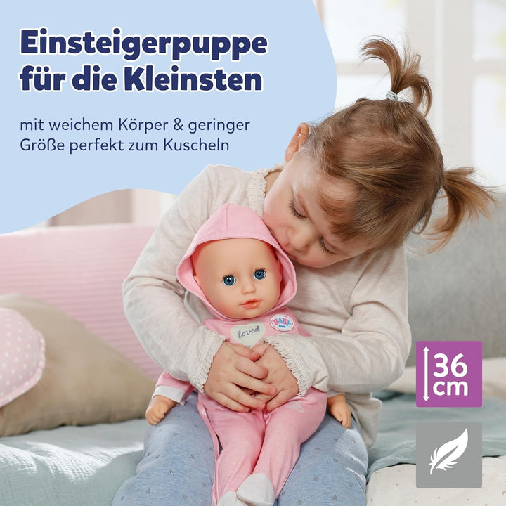 BABY Born Hannah Spiel mit Mir - Babypuppe mit 5 Funktionen - Weicher Stoffkörper inkl. Accessoires