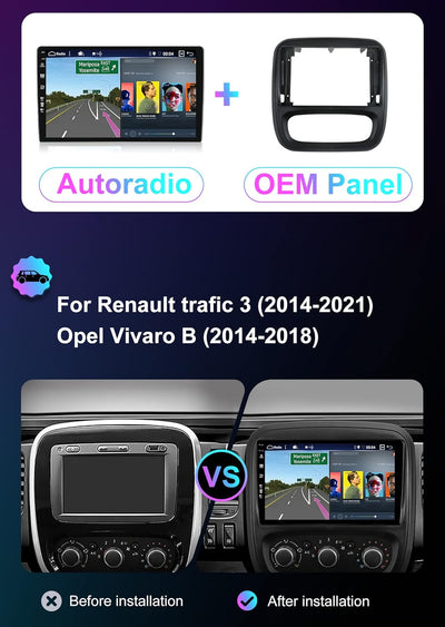 YUNTX [4GB+64GB] Android 12 Autoradio für Renault Trafic/Opel Vivaro -2 Din-[Integriertes Wireless C