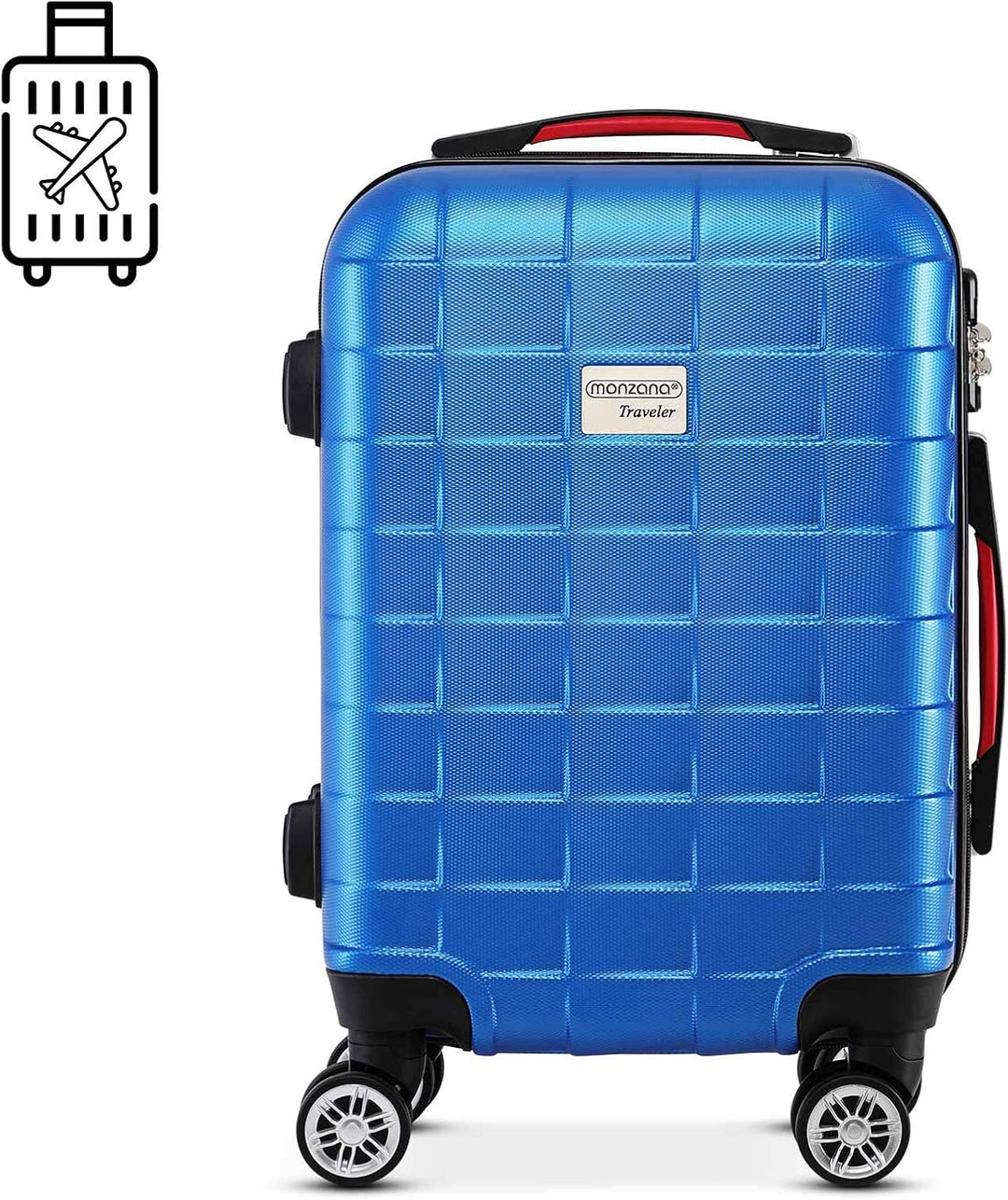 MONZANA® 2er Set Koffer Boardcase M, XL Gelgriffe TSA Schloss Reisekoffer Trolley Kofferset Handgepä