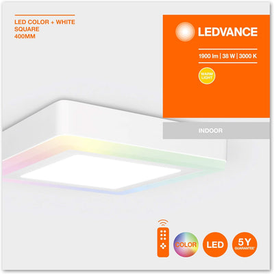 LEDVANCE Dekorative LED Wand- und Deckenleuchte, RGB-Farben sowie verschiedenste Modi einstellbar pe