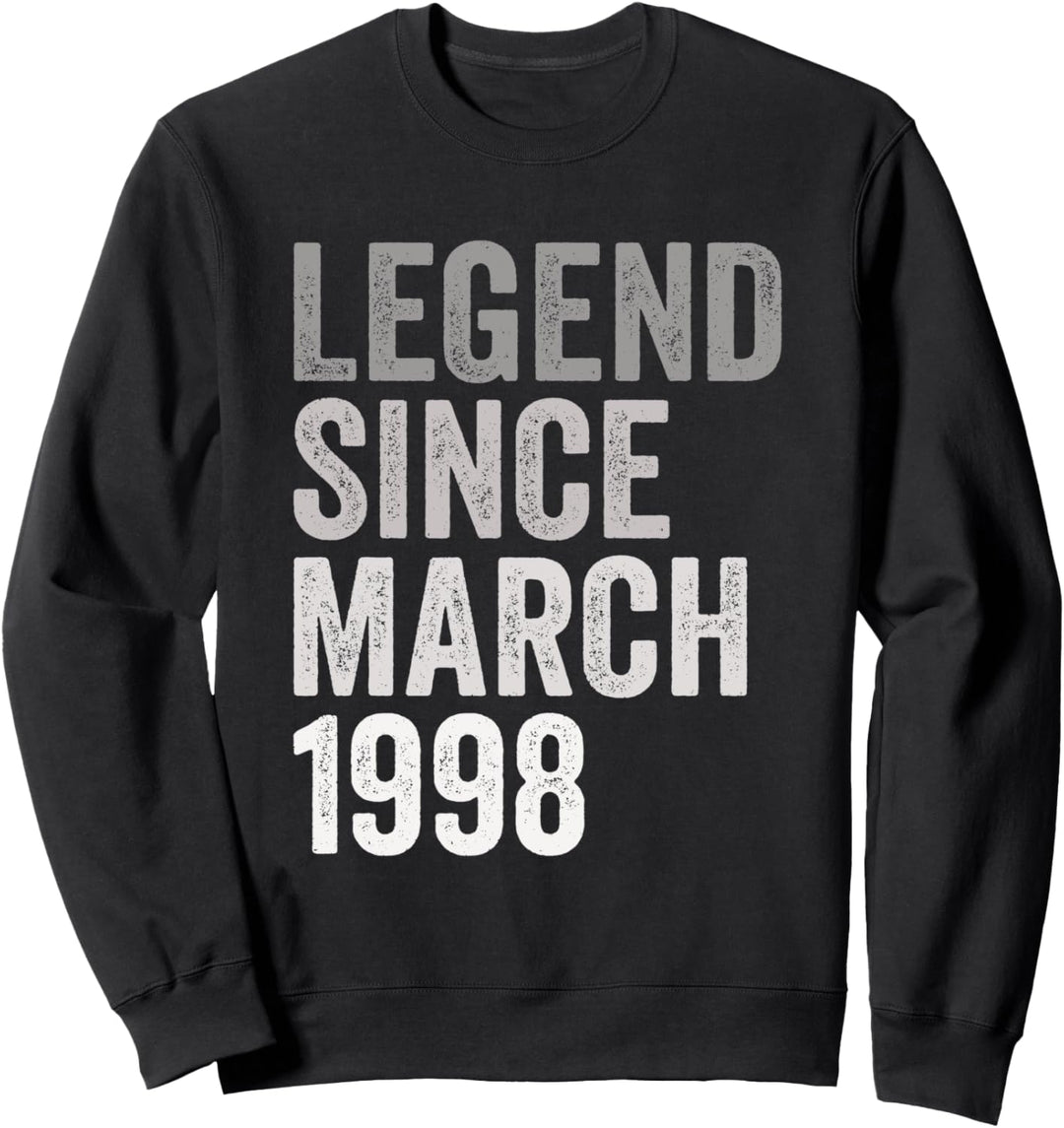Legende seit März 1998 Geburtstag Monat und Jahr Sweatshirt