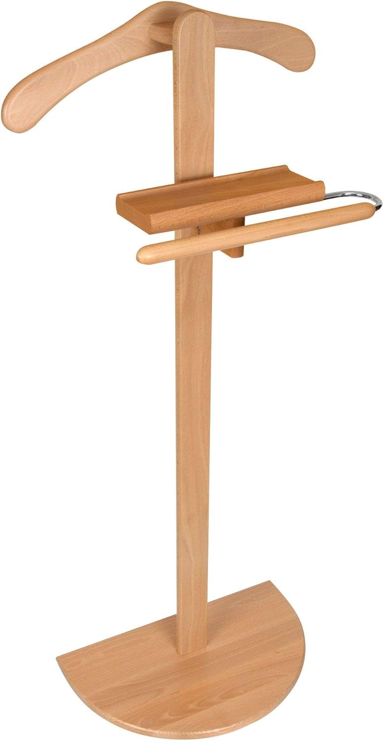 Hagspiel Herrendiener, Kleiderständer Buchenholz natur lackiert (stummer Diener), Made in