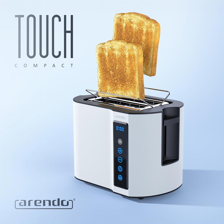 Arendo - Touch Toaster 2 Scheiben Edelstahl - Touchpanel - digital Display Restzeitanzeige - 800 W –