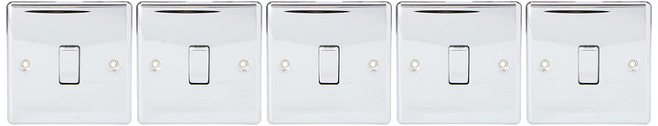 BG-Nexus-Metall-Lichtschalter, 10 A, poliertes Chrom, 5 Stück