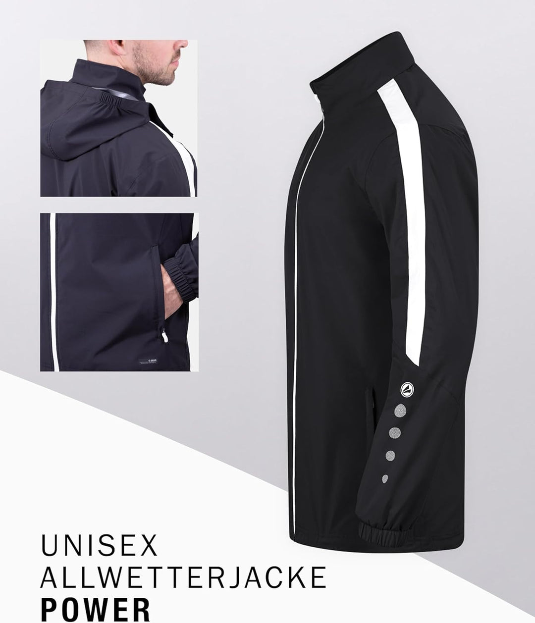 JAKO Unisex Allwetterjacke Power Athletic S Schwarz, S Schwarz