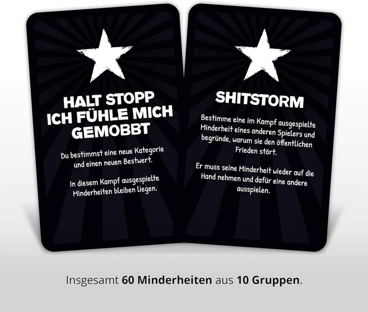 Postillon Games Minderheiten-Quartett, EIN Kartenspiel voller Vorurteile. Der Satire-Klassiker. 100%