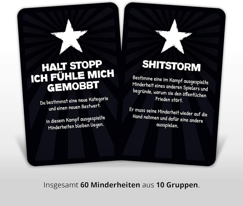 Postillon Games Minderheiten-Quartett, EIN Kartenspiel voller Vorurteile. Der Satire-Klassiker. 100%