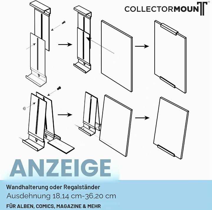 CollectorMount Vinyl-Schallplattenständer und Wandhalterung für Albummontage, Unsichtbar und Einstel
