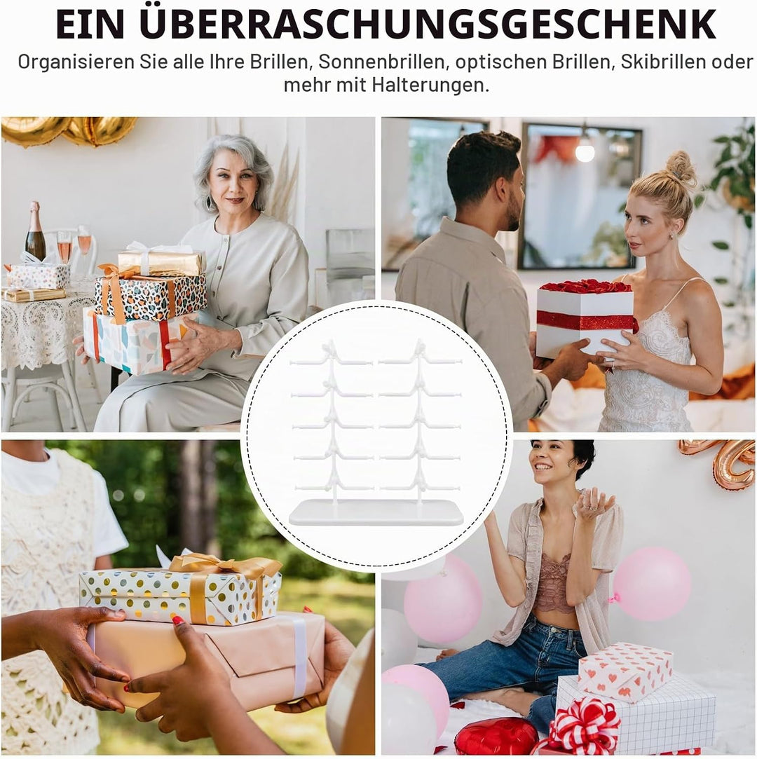 Brillenständer für 10 Brillen, Brillenablage Sonnenbrillen Rack Brillenaufbewahrung Organizer Präsen