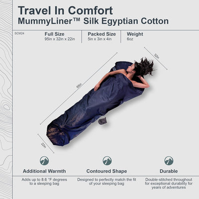 Cocoon Seiden-Baumwollschlafsack Travel Sheet - Silk/Cotton - Natur Tuareg 95"x35/22", Tuareg 95"x35