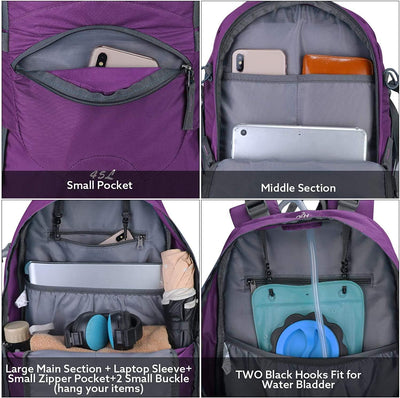 G4Free 45L Wanderrucksäcke mit Regenschutz Wasserdicht Trekkingrucksack Reiserucksack Outdoor Campin