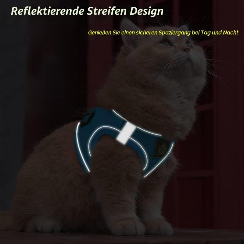 FEimaX Hundegeschirr mit Leine für Kleine Mittele Hunde Katzen Weich Mesh Welpengeschirr Atmungsakti