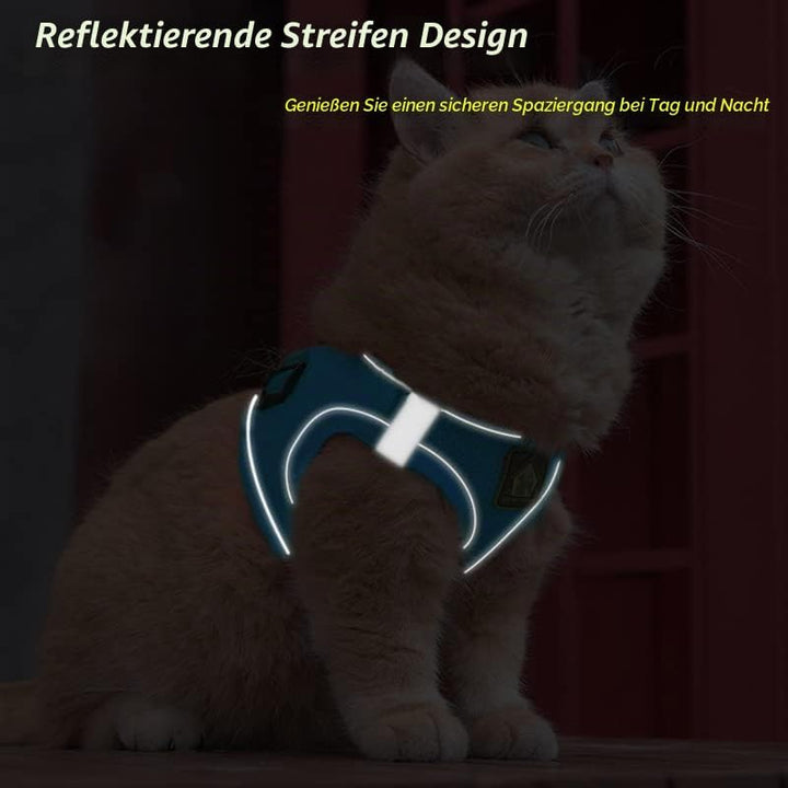 FEimaX Hundegeschirr mit Leine für Kleine Mittele Hunde Katzen Weich Mesh Welpengeschirr Atmungsakti