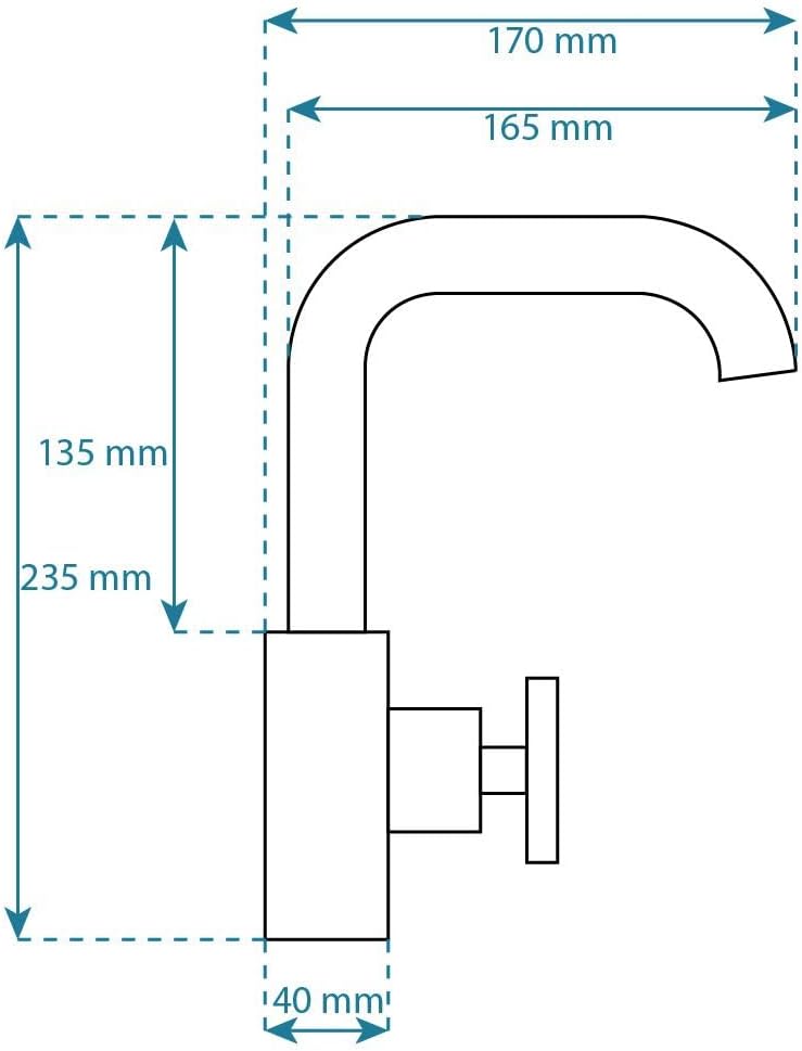 Rea Waschtischarmatur VERTIGO SIDE Wasserhahn Bad Badarmatur aus Messing Armatur für Waschbecken Bad
