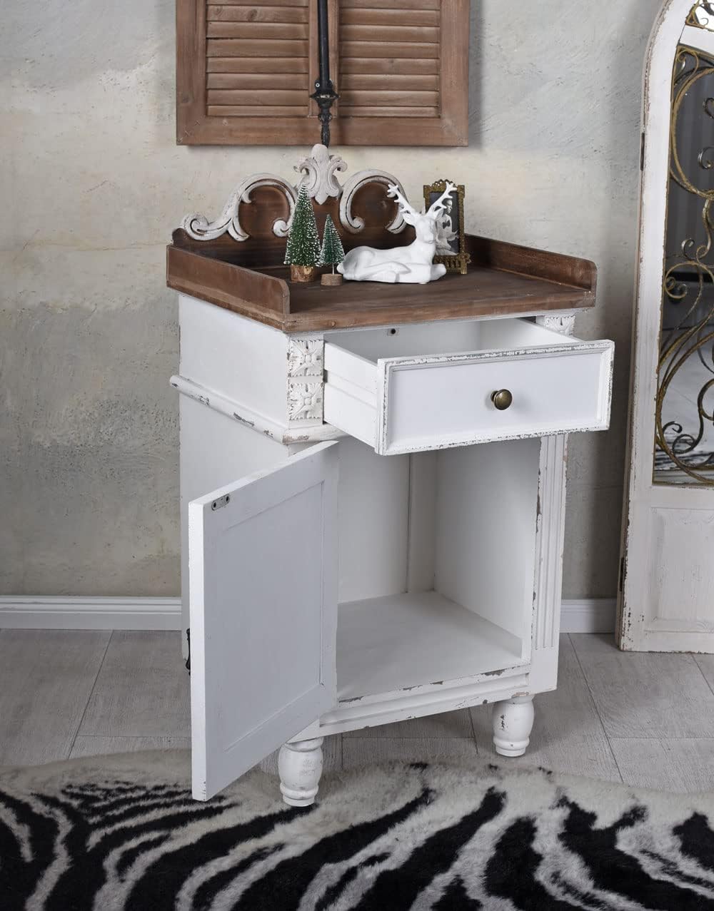 Nachtschrank Shabby Chic Nachtkonsole Weiss Nachttisch Antik Nachtkommode Weiss got028 Palazzo Exklu