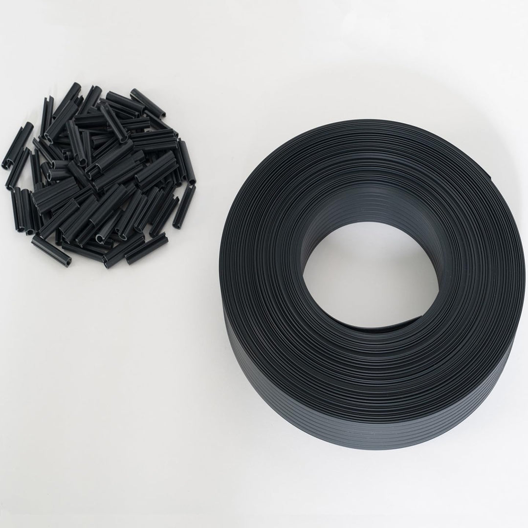 IDMarket - Verdunklungslamellen aus PVC, grau, L.60 m, für Gitterpaneele