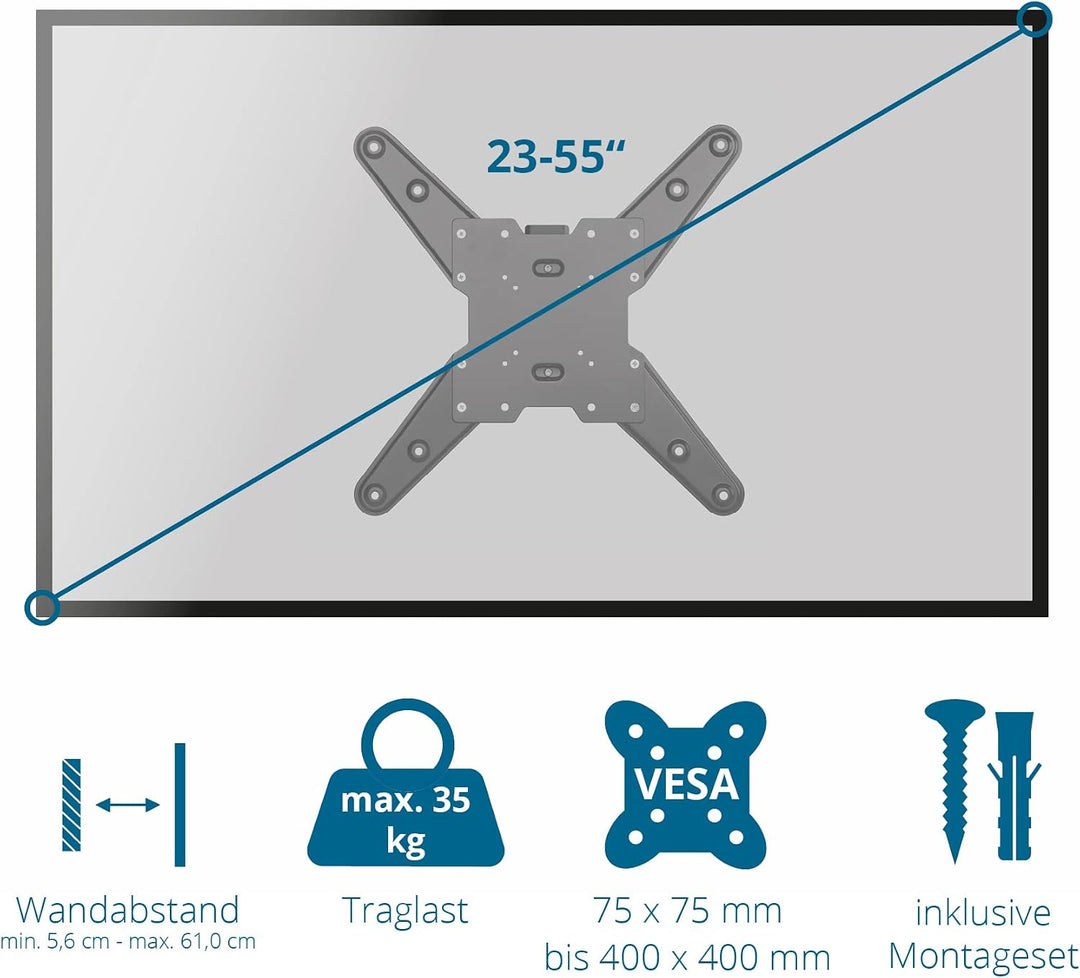 Xantron® PRO-FM400 Wandhalterung Fernseher Schwenkbar Neigbar Drehbar / 23-55 Zoll TV Halterung/TV W