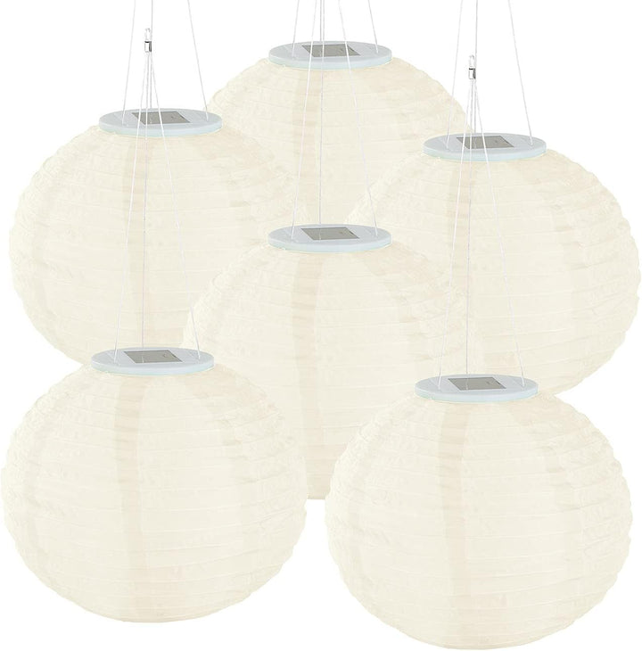 Lunartec Solar Lampions warmweiss: 12er-Set Solar-LED-Lampions, LEDs, Dämmerungs-Sensor, IP44, Ø 30