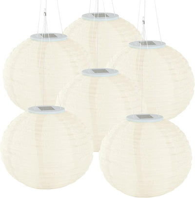 Lunartec Solar Lampions warmweiss: 12er-Set Solar-LED-Lampions, LEDs, Dämmerungs-Sensor, IP44, Ø 30