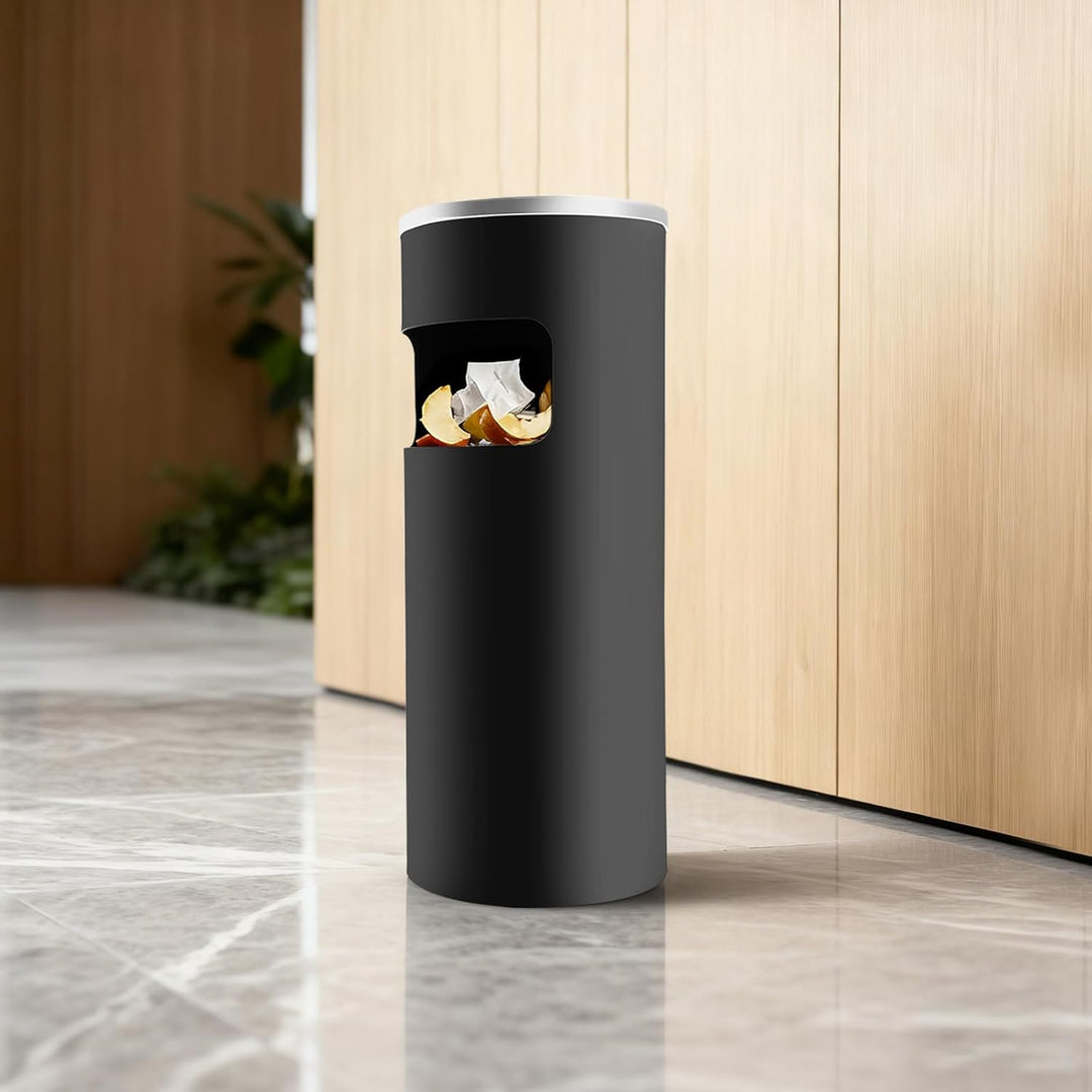 Abfallbehälter Mülleimer, 15L Schwarz Abfalleimer, Modern Standmodell Badmülleimer mit Herausnehmbar